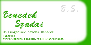 benedek szadai business card